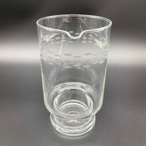 Etched Crystal Footed Pitcher Cocktail Lemonade Princess House Clear Barware - Picture 2 of 9